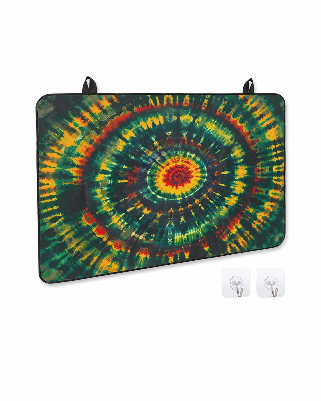 nqOlkjepod Large Induction Cooktop Protector Mat 36"x21", Tie Dye Boho Stove Top Covers for Electric Stove, Ethnic Colorful Ombre Abstract Aesthetic Stove Burner Cover Mats, Glass Top Stove Cover