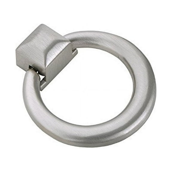 Utopia Alley 5pcs Anello Cabinet Ring Pull Knob - Decorative Cabinet Drop Pull Knobs for Cabinets and Drawers - Vintage Cabinet Hardware with Hand Finished Brushed Nickel - Pull Knobs 1.6"