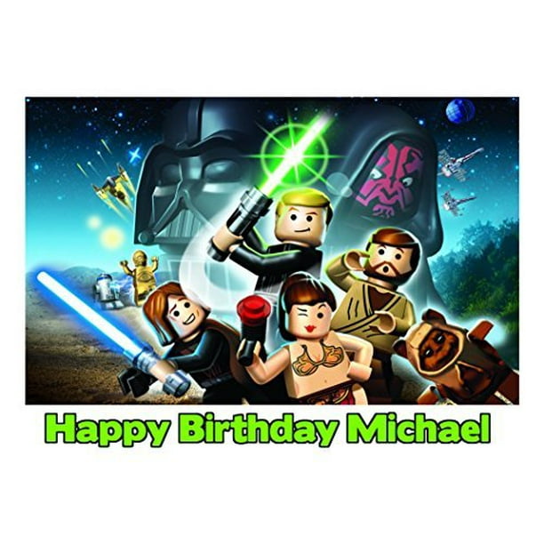 Lego Star Wars Image Photo Cake Topper Sheet Personalized Custom Customized Birthday Party - 1/4 Sheet - 77755 Lego Star Wars Image Photo Cake Topper Sheet Personalized Custom Customized Birthday Party - 1/4 Sheet - 77755