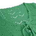 thumbnail image 5 of Women Crochet Shrug Knit Sweater,Spring Summer Beach Short Sleeve Shrug Cropped Boho Lightweight Sweater,Cover Up Tie Front Tops For Evening Dresses Casual Eyelet Shawl Thin Formal Blackish Green S, 5 of 7