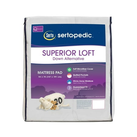 - Sertapedic Superior Loft Down Alternative Mattress Pad