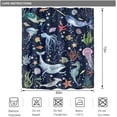 thumbnail image 3 of Kids Whale Sea Animal Shower Curtain for Bathroom Decor 84Wx72H Blue Ocean Cartoon Underwater Turtle Octopus Fish Funny Marine Art Printed Fabric Polyester Waterproof 12 Pack Plastic Hooks, 3 of 6