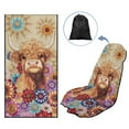 thumbnail image 4 of KUIFORTI Highland Cow Car Seat Covers Cute Girly Car Accessories, Mandala Flower Car Drying Towel, Super Absorbent Workout Towels for Gym Sweat Women, 4 of 8