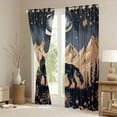 thumbnail image 3 of jejeloiu Safari Animal Wolves Black Out Curtains,Jungle Animal Curtains Pack of 2 (42x63 Each),Bohemian Boho Stars Bedroom Curtains For Adults,Super Cozy Room Decor, 3 of 6