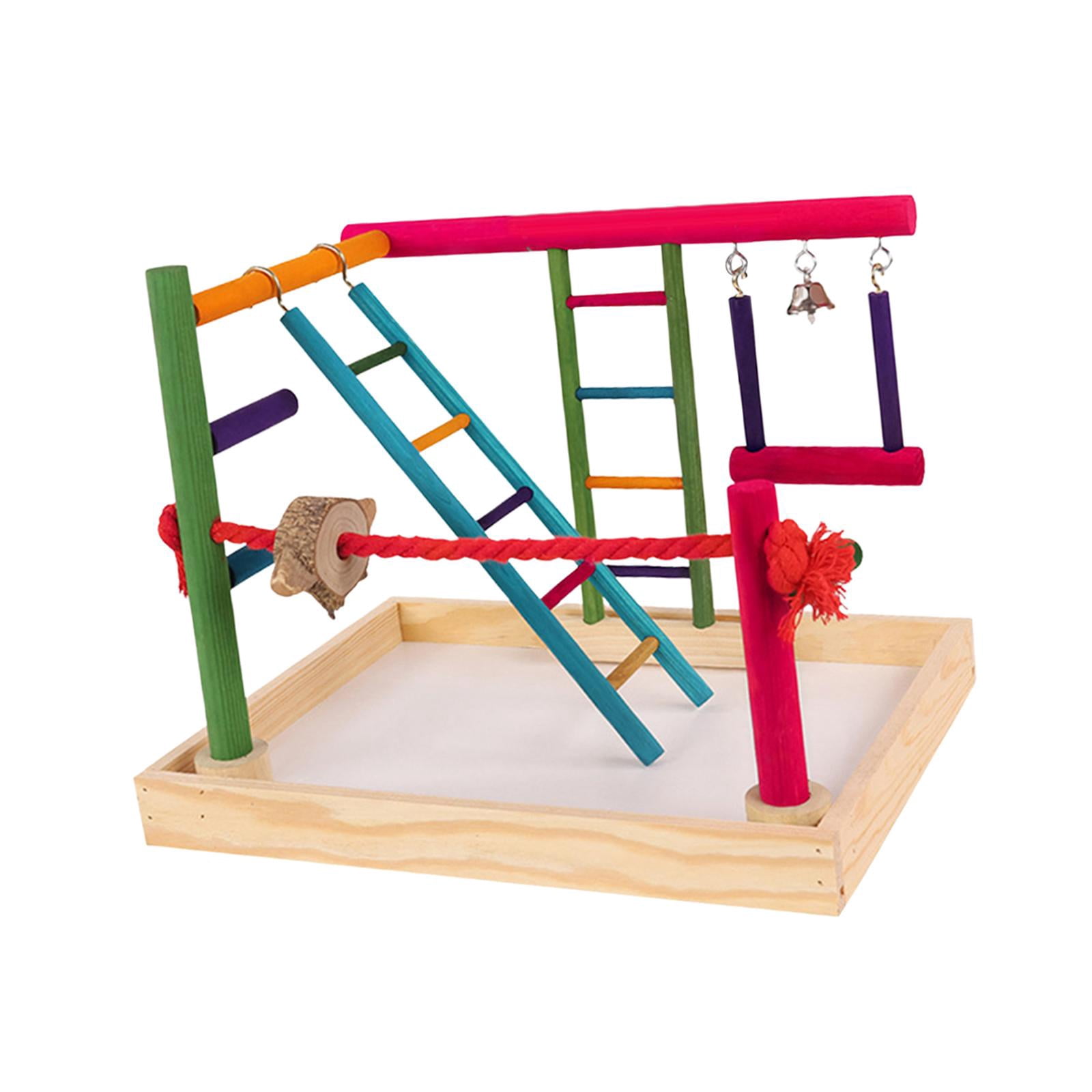 Bvdfgk Parrot Bird Playground Chewing Toys Playpen Ladder Exercise Toy Parrot Playstand