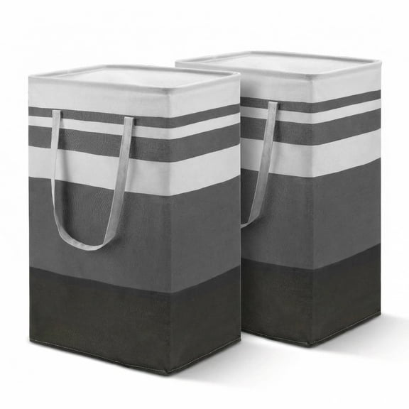 2 Pack Extra Large Laundry Basket, Waterproof & Collapsible Laundry Hamper with Heavy-Duty Handles, Freestanding Hamper for Clothes, Toys, Towels in Home Dorm