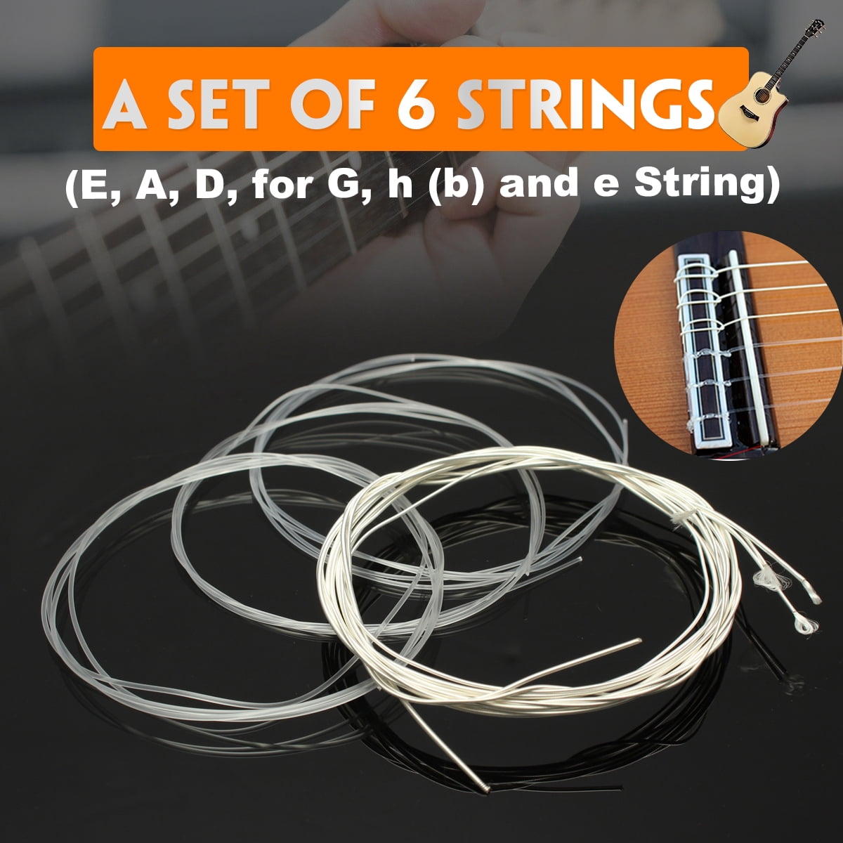 Nylon Guitar Strings Set Colorful Nylon Classical Guitar Strings ...