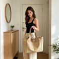 thumbnail image 4 of Leodye 1PCS Women Large Capacity Casual Tote Shoulder Bag, Multi-Pocket Handbag with Wet Dry Separation for Gym Shopping Daily Travel -18.11 × 12.2 × 6.29 in, 4 of 6