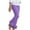 Purple, variant on Ruyang Summer Girls Leggings Ruffled Lace Hem Stretchy Slim Fit Pants Kids Solid Stylish Versatile Yoga Dance Skinny Trousers