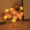 thumbnail image 2 of LSLJS Artificial Rose Flowers Table Lamp, Valentine Decorations,11.8" Bouquet Pink Rose Decorative LED Lights Battery Operated Warm White Bedside Night Lamp Valentine's Gifts for Girlfriend Couple, 2 of 6