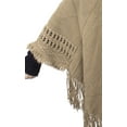 thumbnail image 3 of StylesILove Women Knitted Hooded Poncho Crochet Pattern Pullover Cardigan Soft Wrap (Camel), 3 of 4