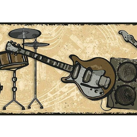 879416 Rock N Roll Guitar Music Wallpaper Border Walmartcom