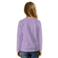 thumbnail image 4 of Xoenoiee Purple West Highland terrier Print Girls Long Sleeve Shirts Casual Crew Neck Tops Basic Tunic Blouses Tie Front Knot Tops Sweatshirt, Size 5-6 Year, 4 of 7