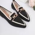 thumbnail image 7 of Bkhluea Women Knit Metal Buckle Ballet Flats Slip On Comfortable Footwear For Office Work Party Daily Casual Use, 7 of 7