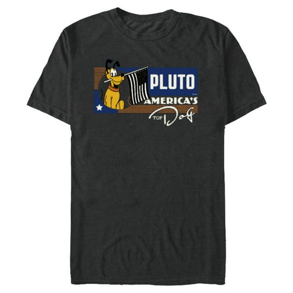 Disney 100 Pluto America’s Top Dog Flag Retro Vintage D100 - Short Sleeve Blended T-Shirt for Adults - Customized-Dark Heather
