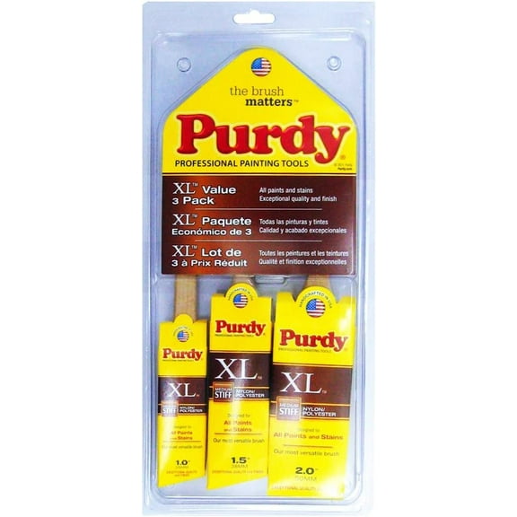 Purdy Paint Brush Value Pack - Professional Grade for All Paints - 3 Piece, 1 Inch