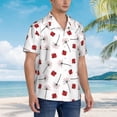 thumbnail image 3 of Susaid Ladybug With Dandelion Print Short Sleeve Shirts Button Down Casual Shirts Summer Beach Aloha Button Down Short Sleeve for Men ,XX-Large, 3 of 7