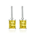 thumbnail image 5 of Vireellx Diamond Earrings for Women Rectangular Diamond Ear Hook Jewelry for Her Birthday Christmas Gift, 5 of 19