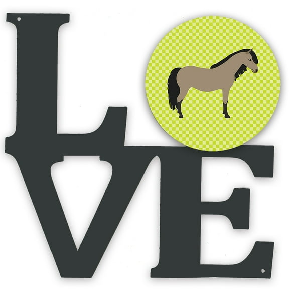 Caroline's Treasures BB7736WALV Welsh Pony Horse Green Metal Wall Artwork LOVE, 12X12, multicolor