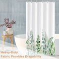 thumbnail image 5 of Botanical Stall Shower Curtain, Watercolor Green Leaves Plants Floral Small Dorm Bathroom Curtain, Spring Natural Grove Narrow Shower Curtain for Bathroom Set with 6 Hooks, 36Wx72L, 5 of 6