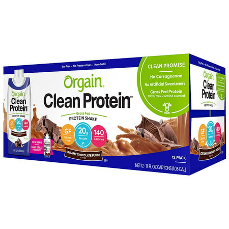 Orgain Clean Protein Grass Fed Shake, Creamy Chocolate ...