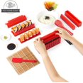 thumbnail image 3 of Kit para hacer sushi, fabricante de sushi, tutoriales en video en línea completos con cuchillo para sushi y tapete de bambú, juego para hacer rollos de sushi de 10 piezas, kits de sushi profesion, 3 of 5