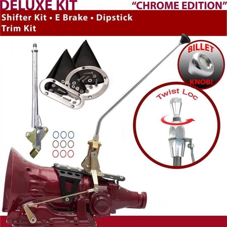 American Shifter 4L80E Shifter Kit Chrome 16 in. E Brake Trim Kit Dipstick for F2B0D