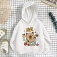 thumbnail image 4 of lnmuld Cute Tops for Girls Hooded Sweatshirt Capybara Print Casual Loose Fit Long Sleeve Top for Toddler Kids Soft Comfortable Autumn Winter Outfits Size:4-5 Years, 4 of 5