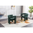 thumbnail image 4 of Accent Chair Set of 2, Modern Barrel Chair with Hollow Backrest and Plyood Legs, Comfy Side Chair for Living Room Reading Room Bedroom, Emerald, 4 of 9
