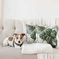 thumbnail image 4 of Ambesonne Monstera Throw Pillow Cover 2 Pack, Marble Boho Mid Century, 16", Pale Grey Fern Green, 4 of 7