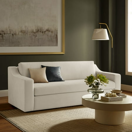 Modway Liora Performance Velvet Sofa in Alabaster