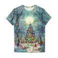 thumbnail image 4 of Christmas Tops Women's Christmas Pullover Short Sleeve Tshirt Santa Claus Shirts Christmas Tree Graphic Sweatshirt Garland Star Clothes Lights Tinsel Pullovers Crewneck Top Fashion Outfits, 4 of 4