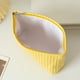 thumbnail image 5 of Bolsa de cosméticos de punto impermeable, estuche portátil estilo Ins, diseño de rayas con bloques de color, ideal para viajes, para maquillaje, organizador de artículos esenciales diarios, accesorio, 5 of 7
