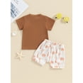 thumbnail image 4 of Bslissey Toddler Baby Boys Summer 2Pcs Clothes Short Sleeve Pocket T-shirt with Tree Print Elastic Waist Shorts 3M 6M 12M 18M 24M 3T Infant Casual Vacation Shorts Sets, 4 of 9