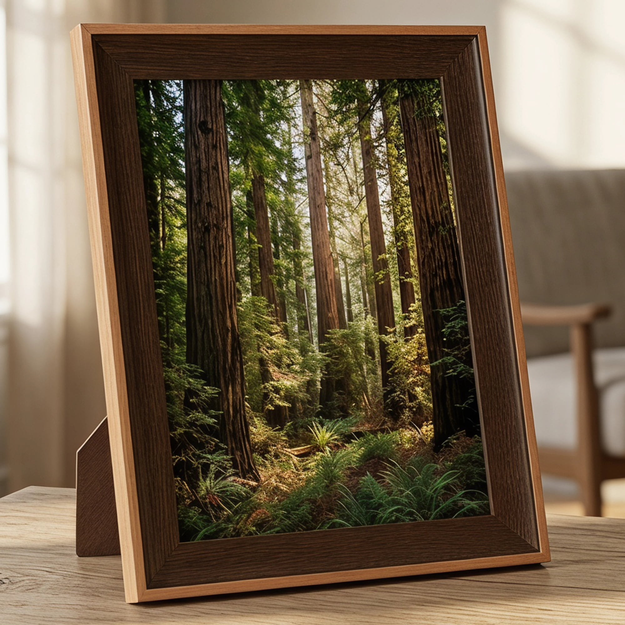 Unique Bargains Resin Picture Frame with Glass Vintage Wall Hanging Walnut 4 x 14