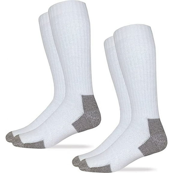 Carolina Ultimate Mens Socks, Big & Tall Steel Toe Boot Tall Over the Calf Cushion Socks, 2 Pair