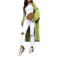 thumbnail image 2 of MKLEKYY Fall Jackets for Women Women Woolen Jacket Long Sleeve Solid Color Loose Woolen Cardigan Overcoat with Pocket Coat, 2 of 8