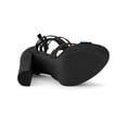 thumbnail image 5 of BLISSFUL STEP Women's Lace Up Platform Block High Heel Sandals Black 9, 5 of 8
