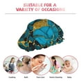 thumbnail image 6 of Kdxio Watercolor Blue Marbled Print Shower Cap for Women,Elastic and Reusable,Double Waterproof Layers Bathing Hat, 6 of 6