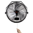 thumbnail image 1 of Ventilador de pared VEVOR, 2 unidades, 18 pulgadas, ajuste manual de inclinación de 360 grados, 3 velocidades, alta velocidad, máx. 4000 CFM, ventilador industrial de pared para interiores, comercios, 1 of 9