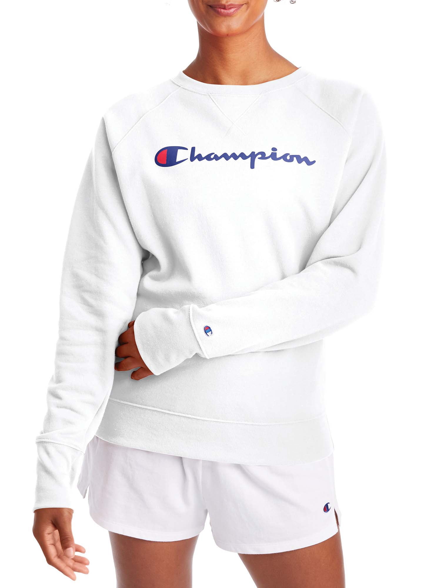 Champion Women's Powerblend Boyfriend Graphic Crewneck Sweatshirt ...