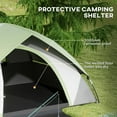 thumbnail image 4 of Outsunny Tente de Camping pour 2 Personnes, Tente Familiale Imperméable 3000 mm, Gris et Vert, 4 of 10