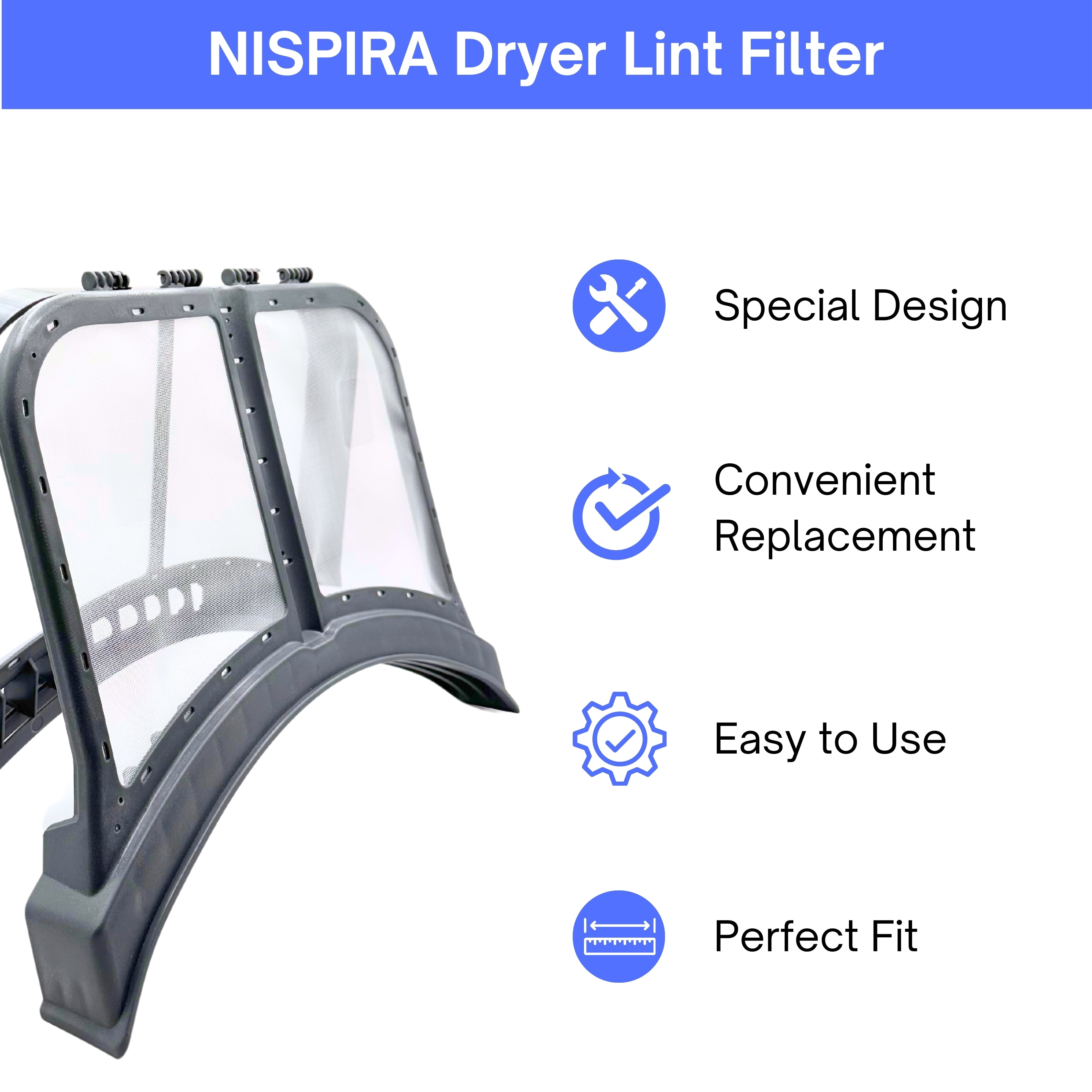 Nispira 5304513574 Dryer Lint Screen Compatible With Electrolux Frigidaire Dryer Ultra Durable Replacement Repair Parts, 1 Pack