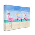 thumbnail image 3 of Stupell Industries Cute Pink Flamingos Beach Attire Strolling Coast Illustration Coastal Painting Gallery-Wrapped Canvas Print Wall Art, 40 x 30, Design by Julie Derice, 3 of 7