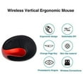 thumbnail image 2 of Wireless Mouse 2.4G Ergonomic Vertical Optical Mouse with Nano Receiver,4 Adjustable DPI 800/1200/ 1600/2400,Rechargeable Li-Battery,6 Buttons for Computer,Notebook, PC, Laptop, MacBook, 2 of 9