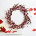 thumbnail image 2 of 14 Inch Artificial Pink Red Valentines Day Wreath, Spring Floral Front Door Wreath with Flowers, Farmhouse Hanging Decorations for Wedding Mothers Day Holiday Fireplace Wall Porch Home Decor, 2 of 6