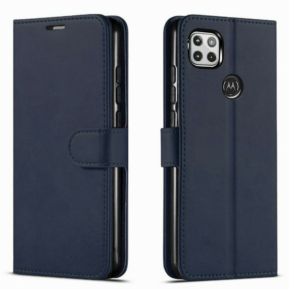 Galaxy Z Flip 3 Case, [Not fit for Galaxy Z Fold 3], Starshop Premium Leather Wallet Pocket Credit Card Slots-Blue