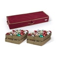 thumbnail image 2 of Covermates Keepsakes Adjustable Underbed Ornament Storage Bag, Carrying Handles, Padded Protection - Holiday Storage-Red, 2 of 9