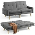thumbnail image 3 of Futon Sofa Bed, Lofka 2-in-1 Convertible Couches for Living Room, Dark Gray, 3 of 10