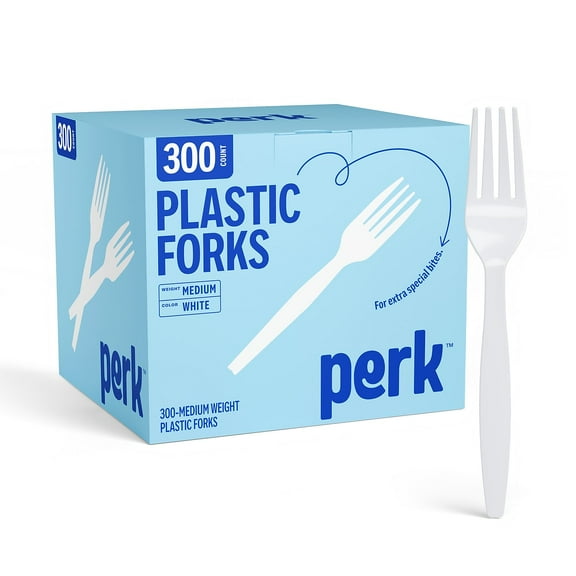 Staples Perk Plastic Fork Medium-Weight White PK56401